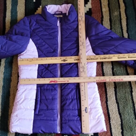 Roebuck & Co. NEW Purple Tonal Pocketed Quilted Puffer Jacket Ski Coat XL 16 - Picture 10 of 14